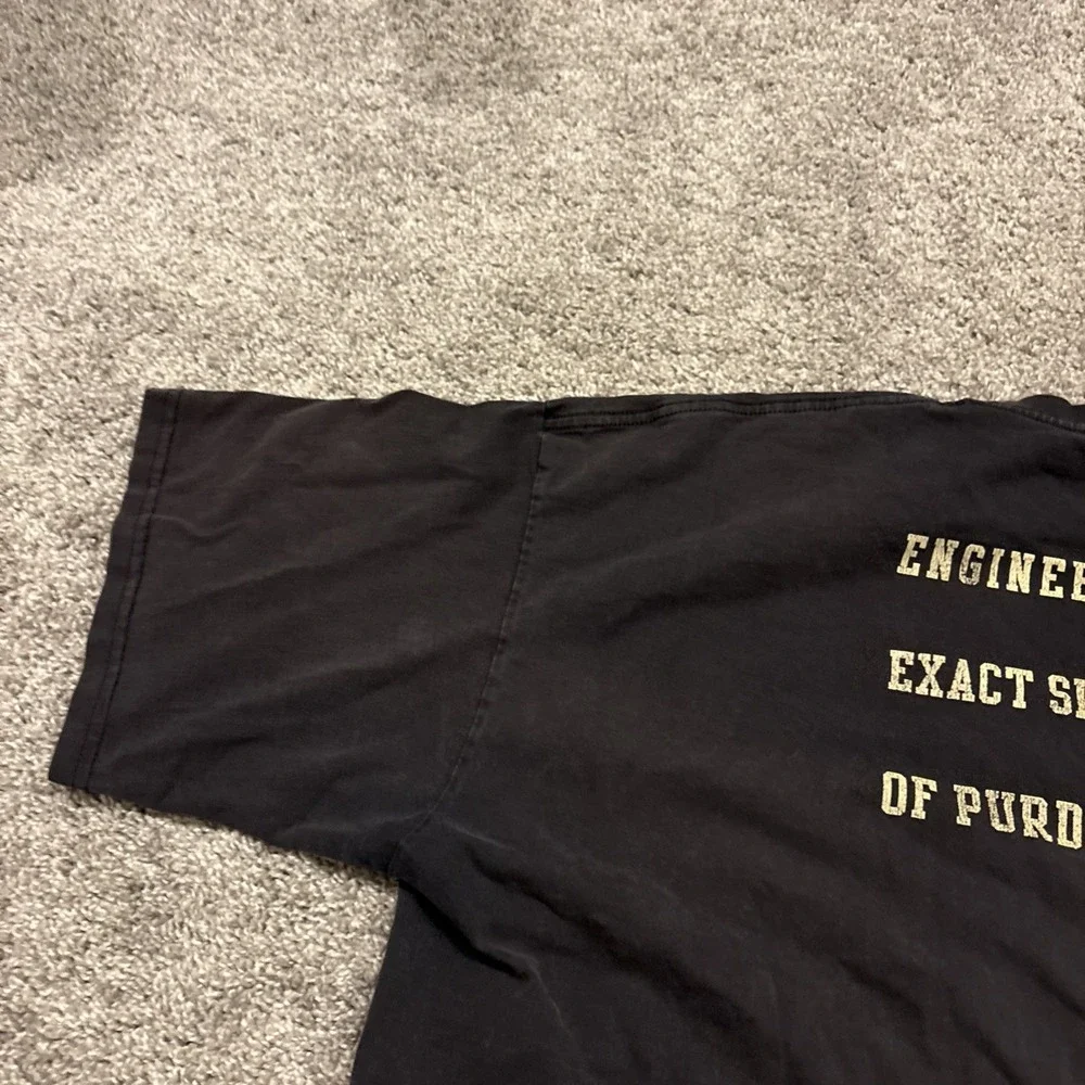 Vintage Nike Team Purdue University T Shirt Center Swoosh Size XXL Black Athlete
